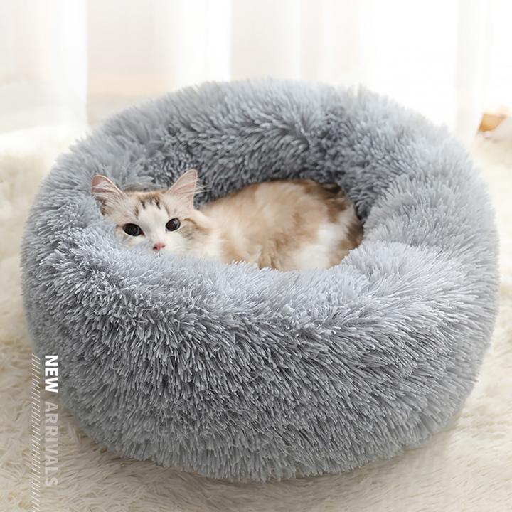 Soft Plush Winter Warm Sleeping Round Fluffy Pet Calming Bed - Image 14