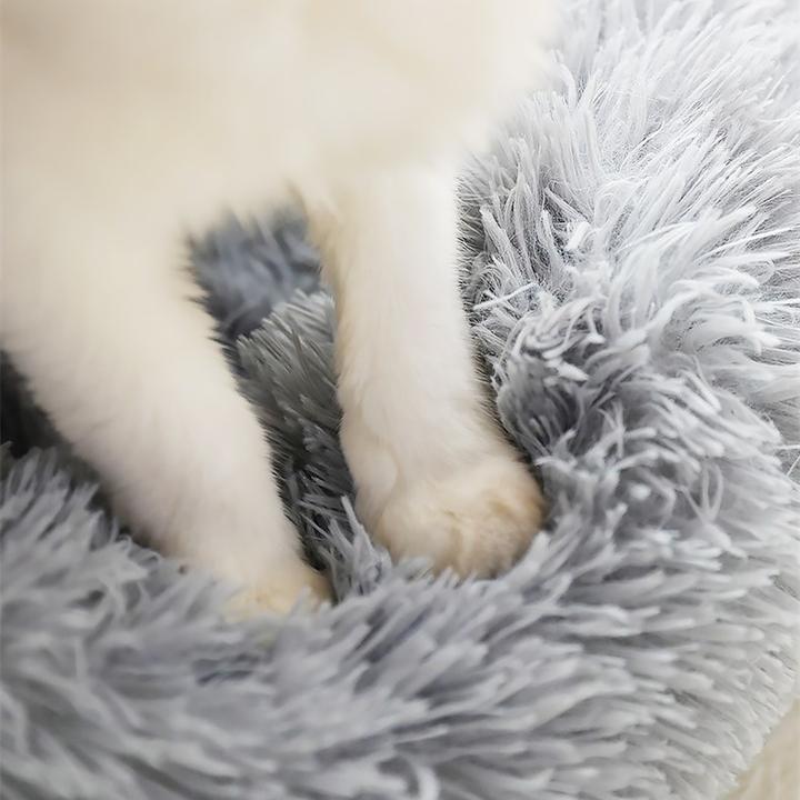 Soft Plush Winter Warm Sleeping Round Fluffy Pet Calming Bed - Image 6