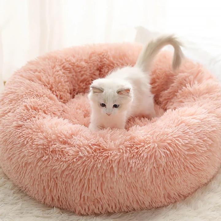 Soft Plush Winter Warm Sleeping Round Fluffy Pet Calming Bed - Image 8