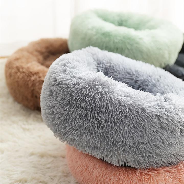 Soft Plush Winter Warm Sleeping Round Fluffy Pet Calming Bed - Image 13