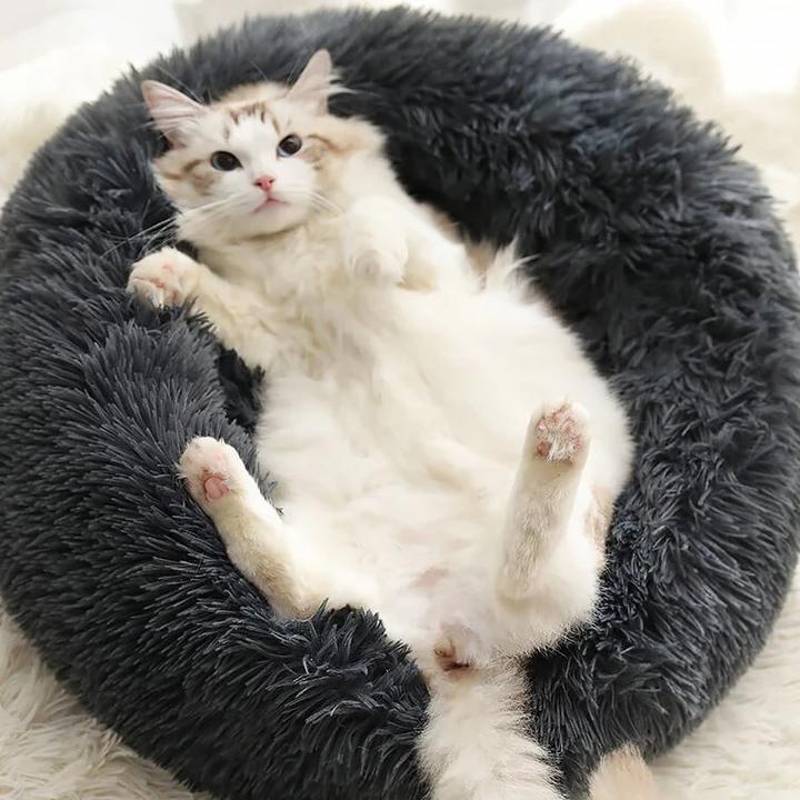 Soft Plush Winter Warm Sleeping Round Fluffy Pet Calming Bed - Image 11