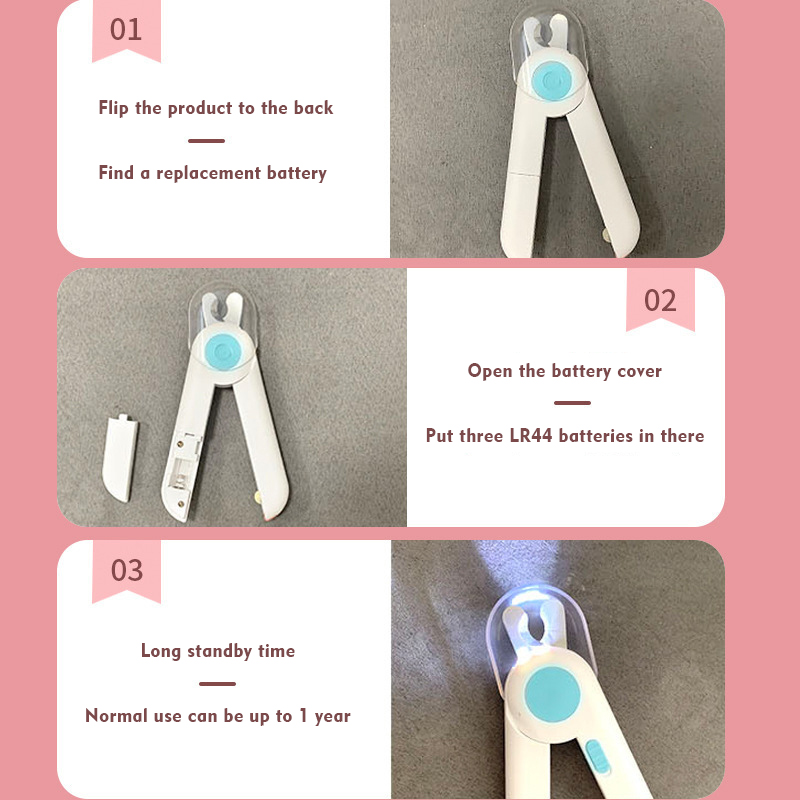 Professional Pet Nail Clippers with Safety Guard and LED Light - Image 4