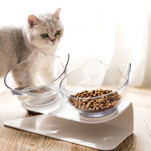 Non-Slip Double Cat Bowl With Stand